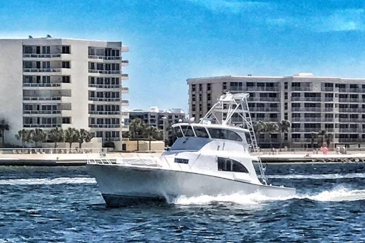 boat cruising by hotels